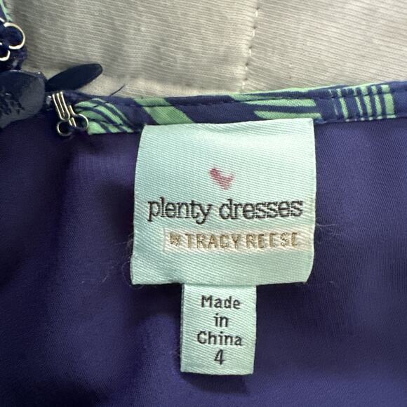PLENTY TRACY REESE Womens 4 Blue Green Abstract Fit Flare Mini Summer Party - Picture 6 of 10